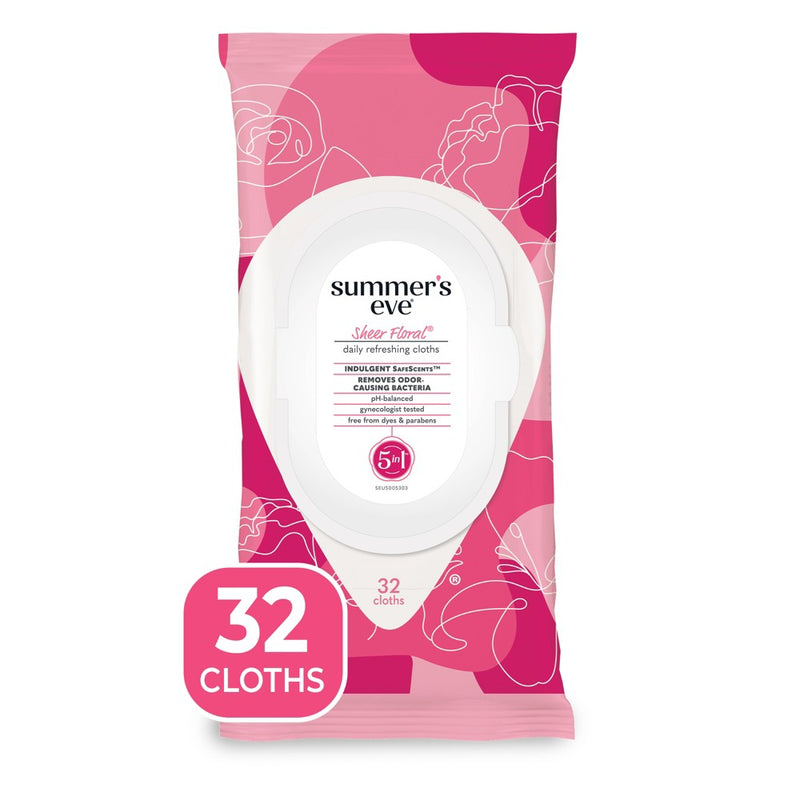 Summer's Eve Sheer Floral Sensitive Skin Feminine Wipes - 32ct