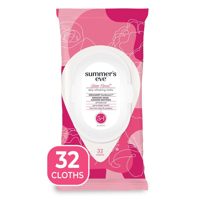 Summer's Eve Sheer Floral Sensitive Skin Feminine Wipes - 32ct