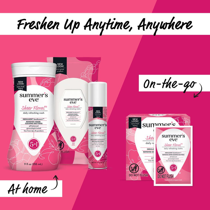 Summer's Eve Sheer Floral Sensitive Skin Feminine Wipes - 32ct