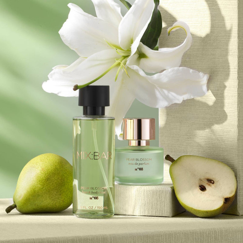MIX:BAR Pear Blossom Hair & Body Mist - Clean, Vegan Body Spray Fragrance & Hair Perfume for Women - 5 fl oz