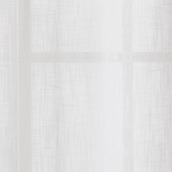54"x84" Sheer Contrast Edge Window Curtain Panel White/Light Brown - Threshold
