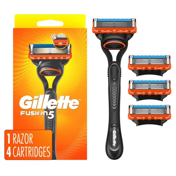 Gillette Fusion Value Pack Razor - Handle + 4 Blade Refills