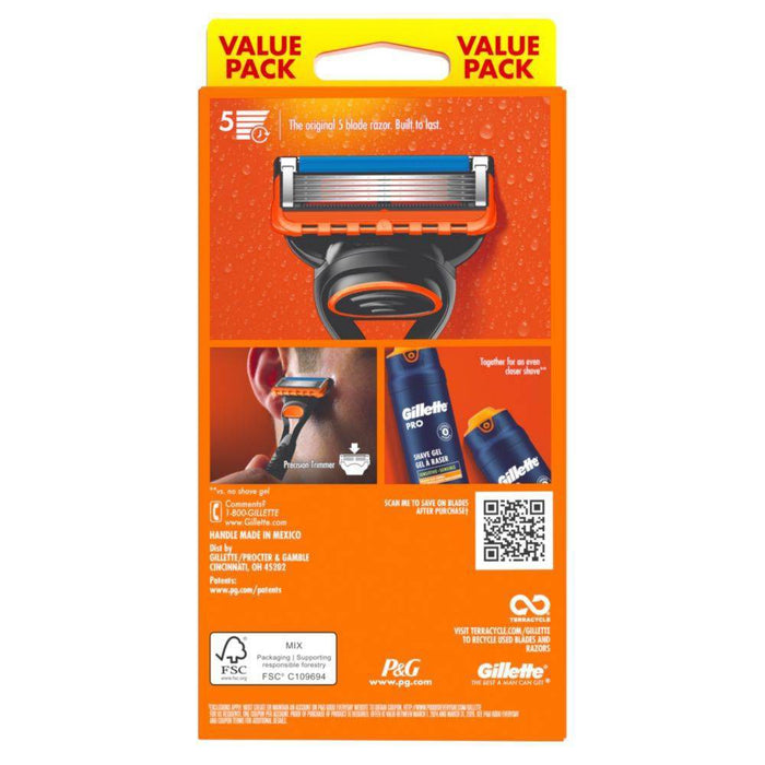 Gillette Fusion Value Pack Razor - Handle + 4 Blade Refills