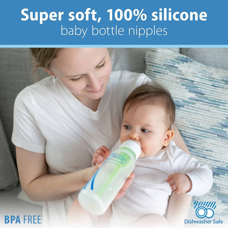 Dr. Brown's 4oz Anti-Colic Options+ Narrow Glass Baby Bottle with Level 1 Slow Flow Nipple - 0m+