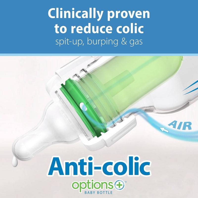 Dr. Brown's 4oz Anti-Colic Options+ Narrow Glass Baby Bottle with Level 1 Slow Flow Nipple - 0m+