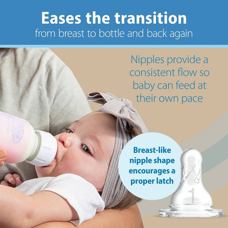 Dr. Brown's 4oz Anti-Colic Options+ Narrow Glass Baby Bottle with Level 1 Slow Flow Nipple - 0m+