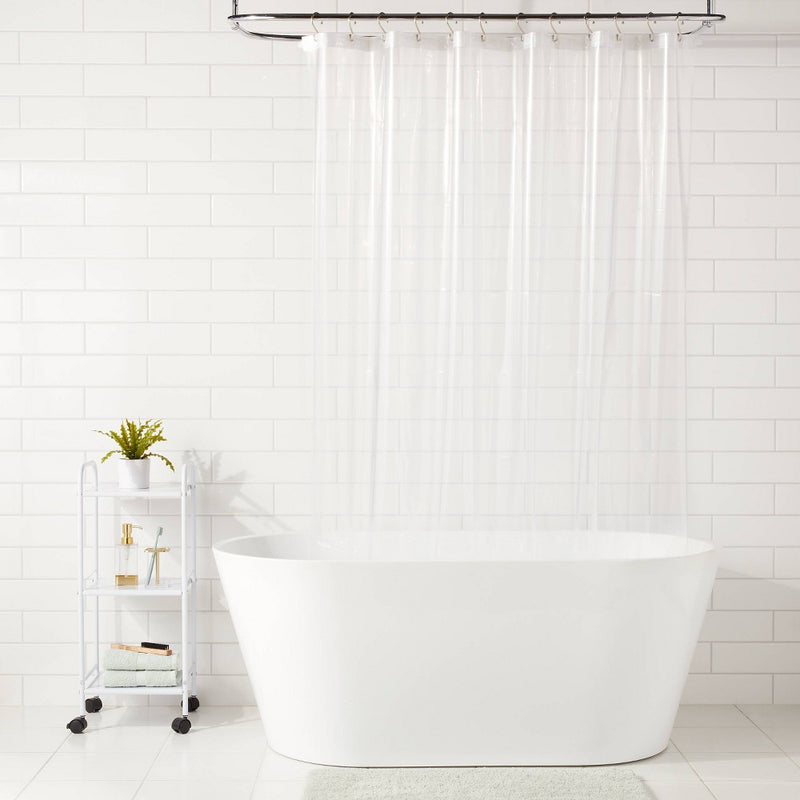 70"x71" Lightweight Color Shower Liner Clear - Room Essentials