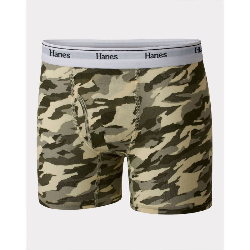 Hanes Boys' 5pk Originals Camo Boxer Briefs - Gray/Black S