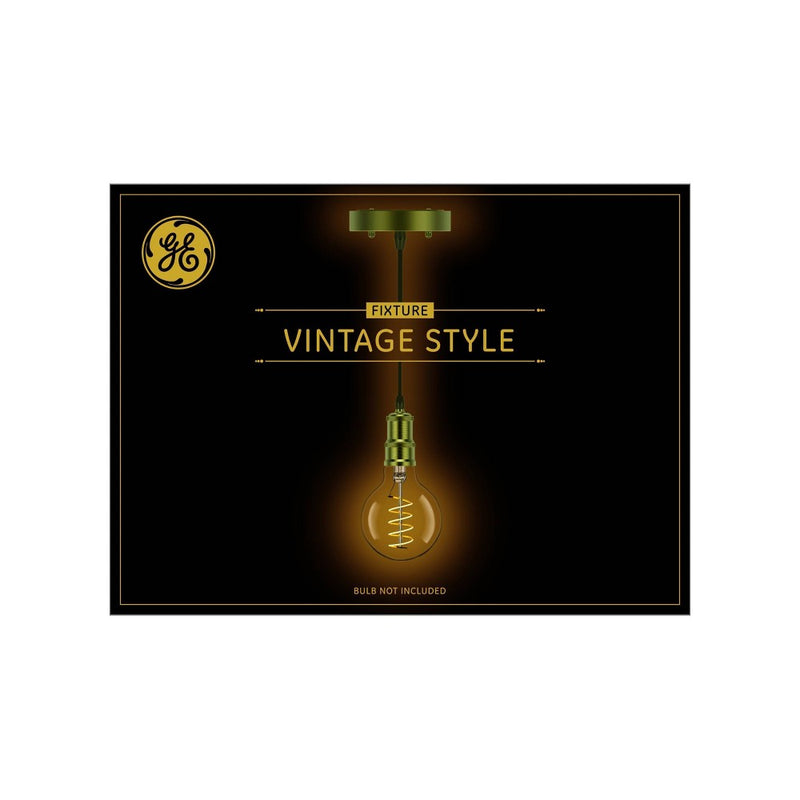 GE Vintage Style Pendant Fixture Soft Gold