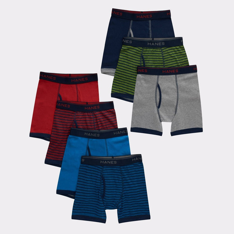 Hanes Boys' 7pk Boxer Briefs - Colors May Vary L