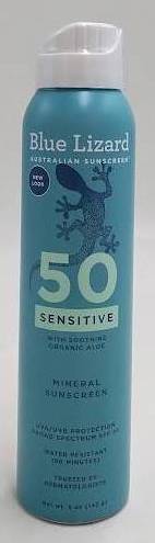 Blue Lizard Sensitive Mineral Sunscreen Spray - SPF 50+ - 4.5 oz EXP: 06/27