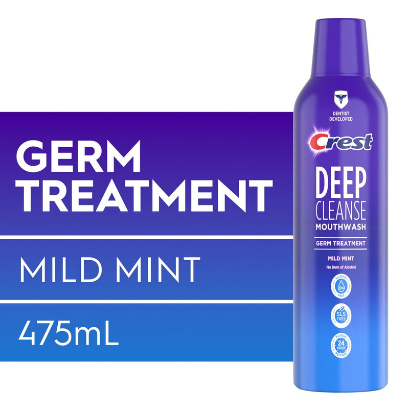 Crest Deep Cleanse Germ Treatment Mouthwash Mild Mint - 475mL
