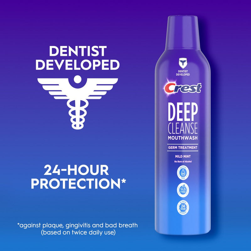 Crest Deep Cleanse Germ Treatment Mouthwash Mild Mint - 475mL