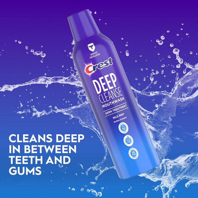 Crest Deep Cleanse Germ Treatment Mouthwash Mild Mint - 475mL