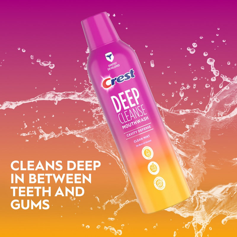 Crest Deep Cleanse Cavity Defense Mouthwash Clean Mint - 475mL