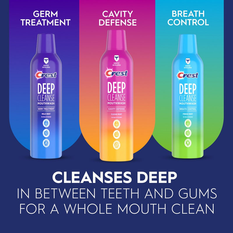 Crest Deep Cleanse Cavity Defense Mouthwash Clean Mint - 475mL