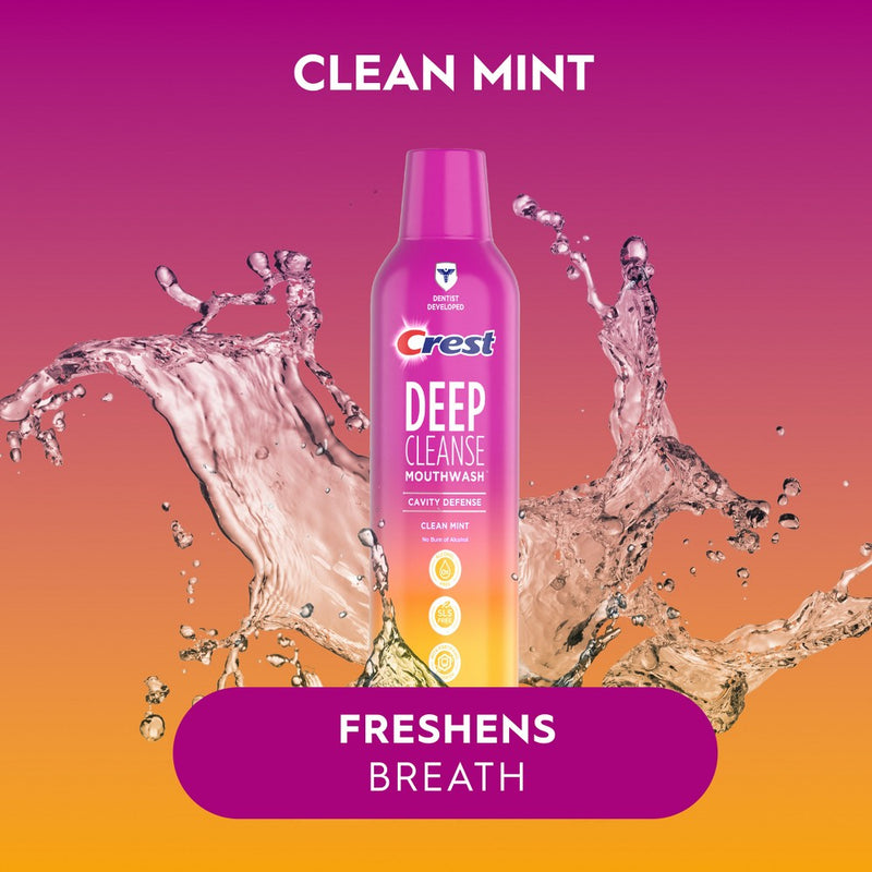 Crest Deep Cleanse Cavity Defense Mouthwash Clean Mint - 475mL
