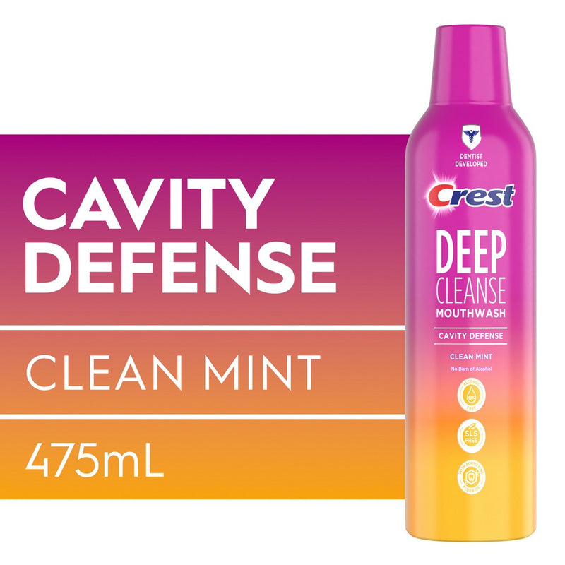 Crest Deep Cleanse Cavity Defense Mouthwash Clean Mint - 475mL