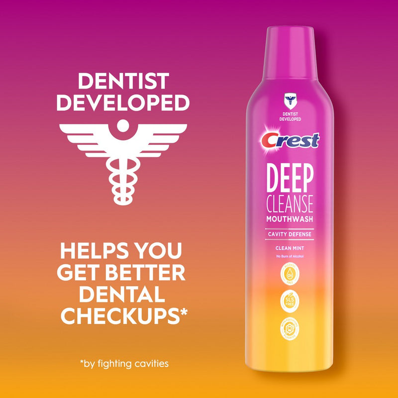 Crest Deep Cleanse Cavity Defense Mouthwash Clean Mint - 475mL