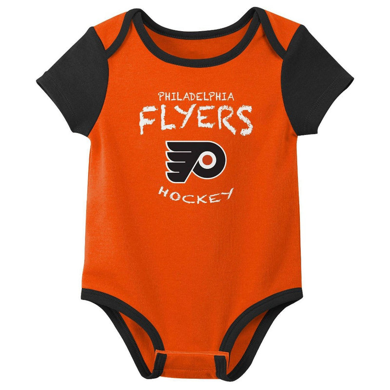 NHL Philadelphia Flyers Infant Boys' 3pk Bodysuit - 3-6M