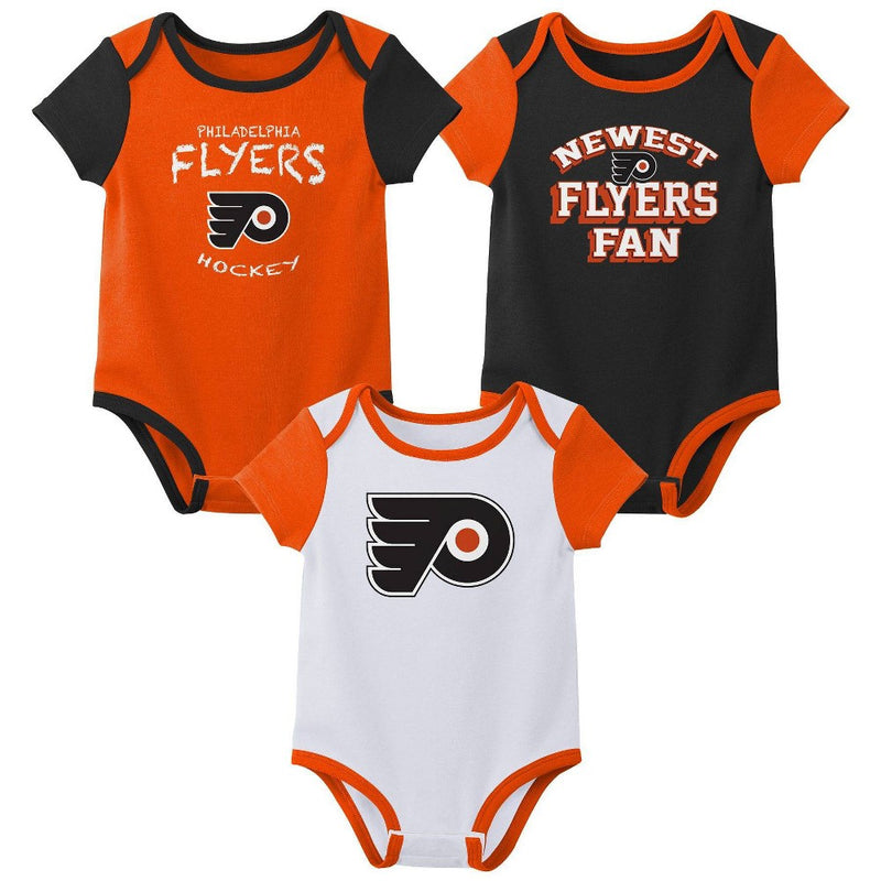 NHL Philadelphia Flyers Infant Boys' 3pk Bodysuit - 3-6M