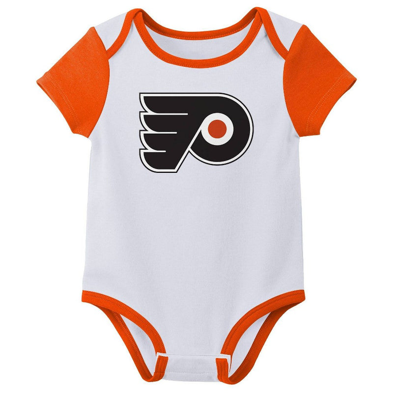 NHL Philadelphia Flyers Infant Boys' 3pk Bodysuit - 3-6M