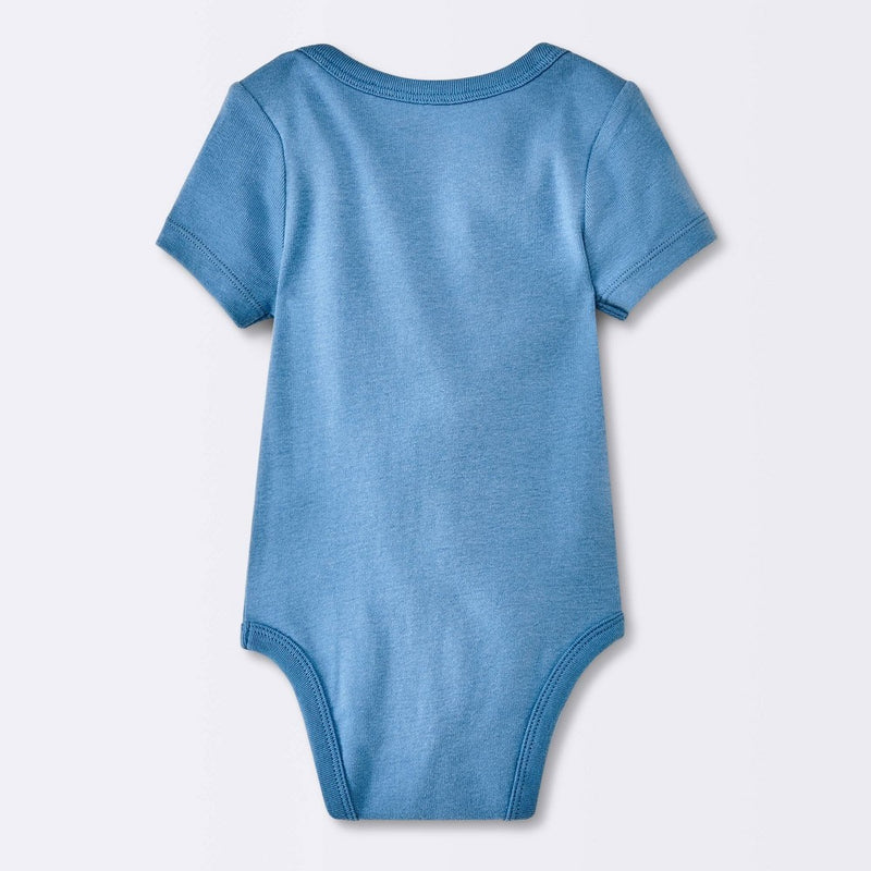 Baby Boys' 4pk Animals Short Sleeve Cotton Bodysuit - Cloud Island Blue 6-9M