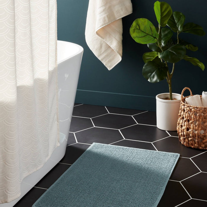20"x30" Performance Plus Bath Mat Solid Aqua - Threshold