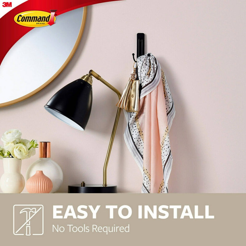 Command Large and Small Decorative Hooks Matte Black
