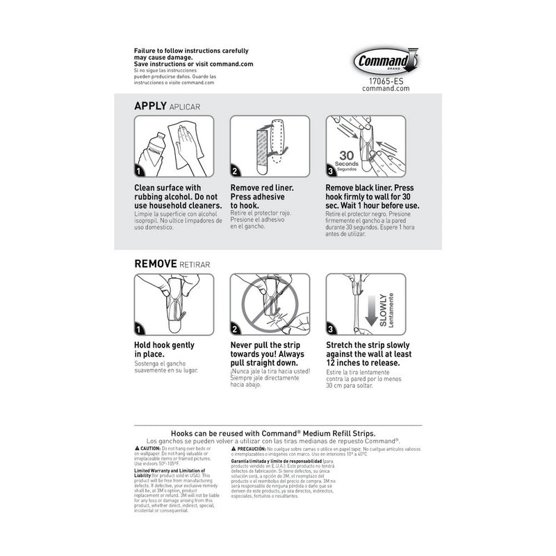 Command Medium Sized Wire Toggle Decorative Hook White