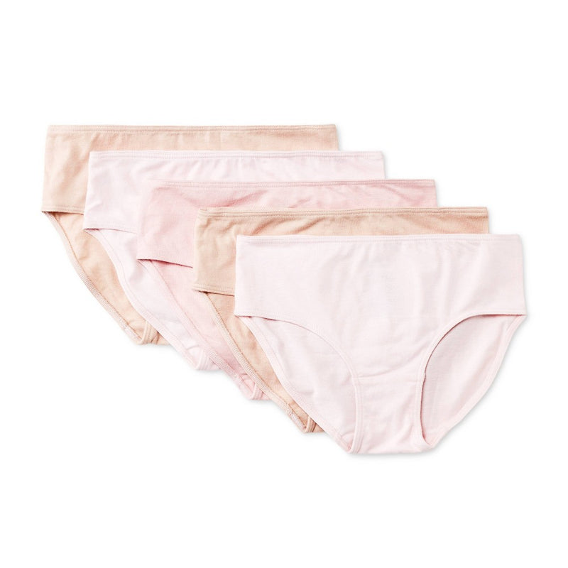 Girls' 5pk Hipster Briefs - Dealworthy Beige/Pink L
