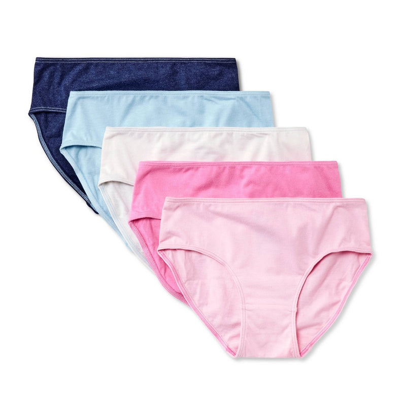 Girls' 5pk Underwear Briefs - Dealworthy Blue/Pink L
