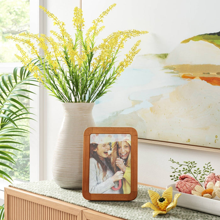 5" x 7" Rounded Wood Table Single Image Frame Brown - Threshold