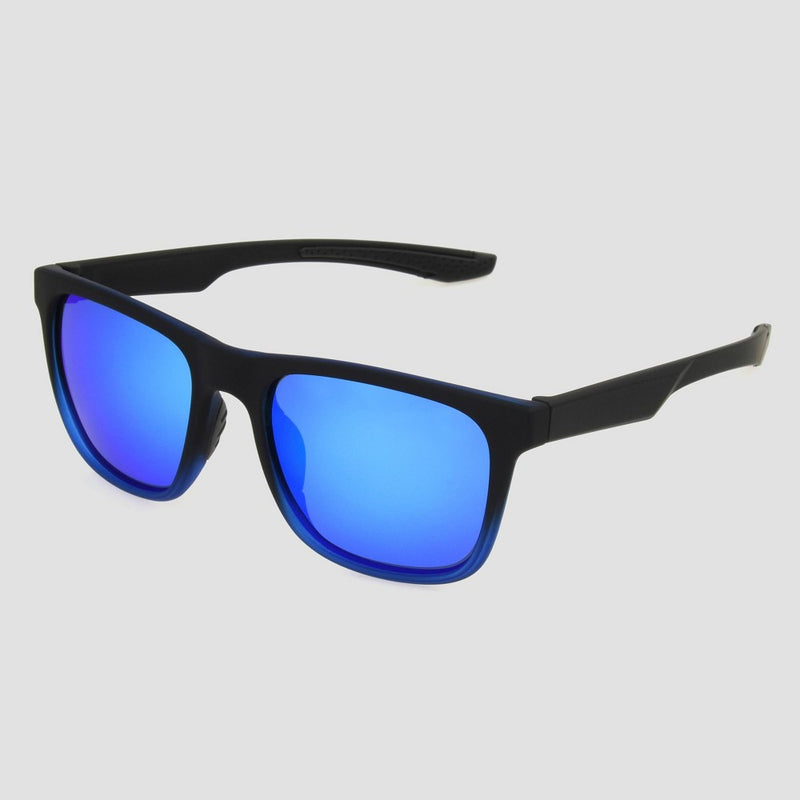 Men's Rubberized Surfer Shade Sunglasses with Mirrored Polarized Lenses - All In Motion Black