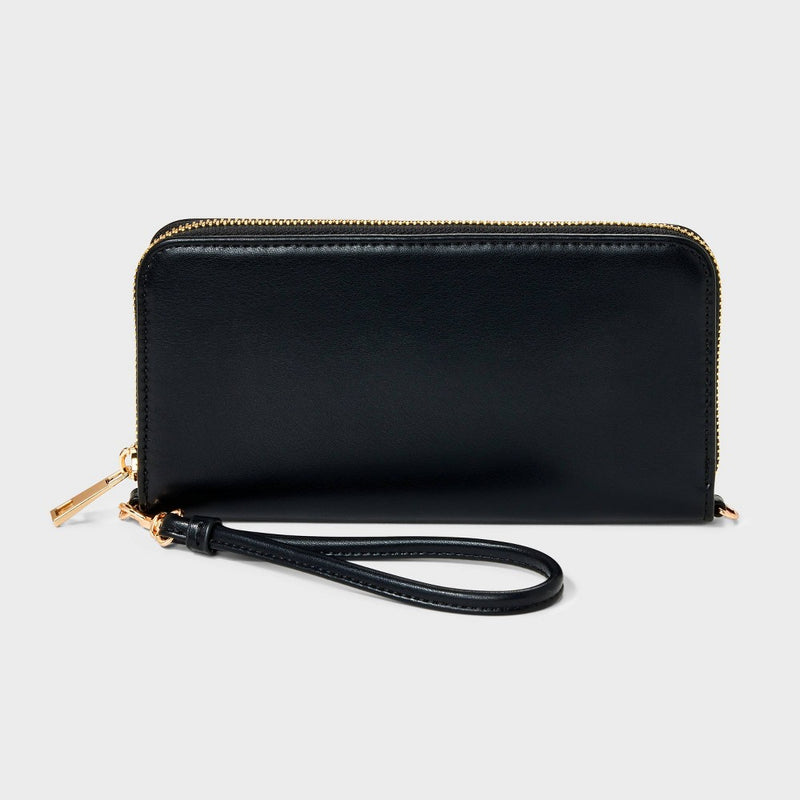 Large Around Zip Wallet - A New Day Black