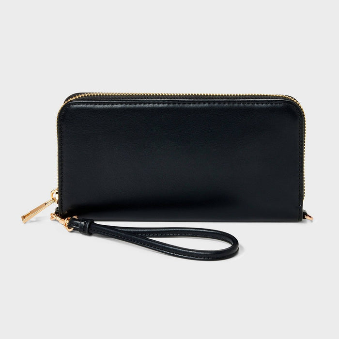 Large Around Zip Wallet - A New Day Black