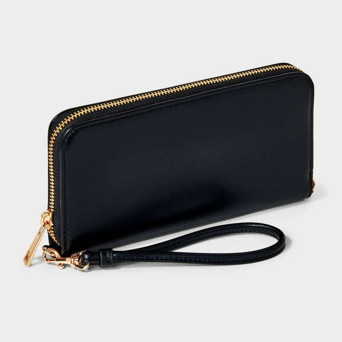 Large Around Zip Wallet - A New Day Black