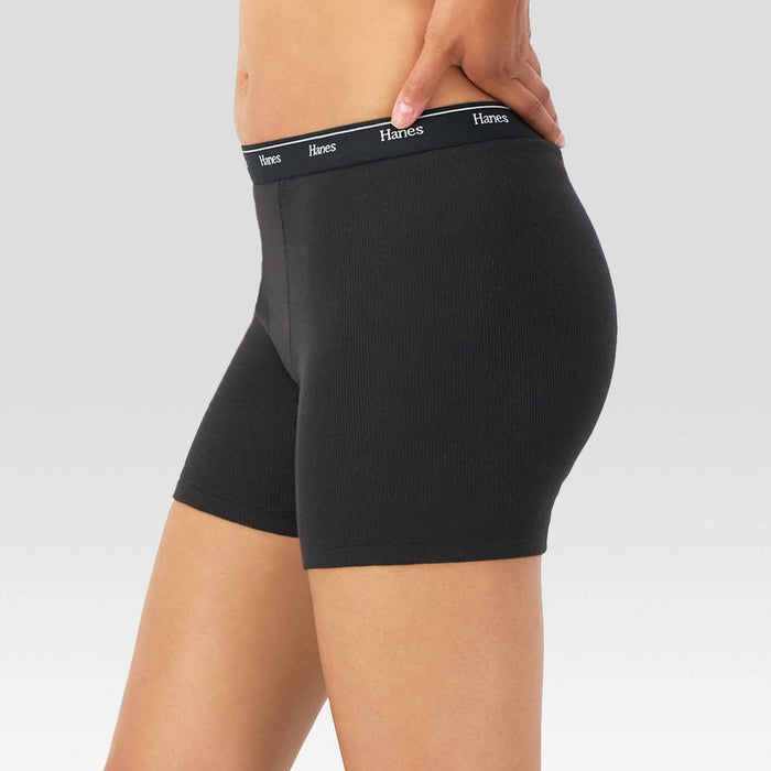 Hanes Women's 4pk Originals Boxer Briefs - White/Red/Black L