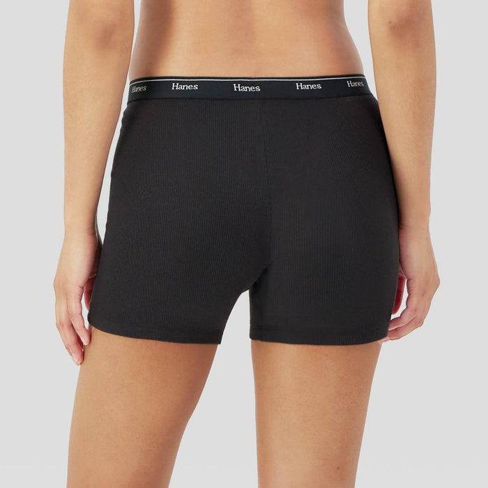 Hanes Women's 4pk Originals Boxer Briefs - White/Red/Black L