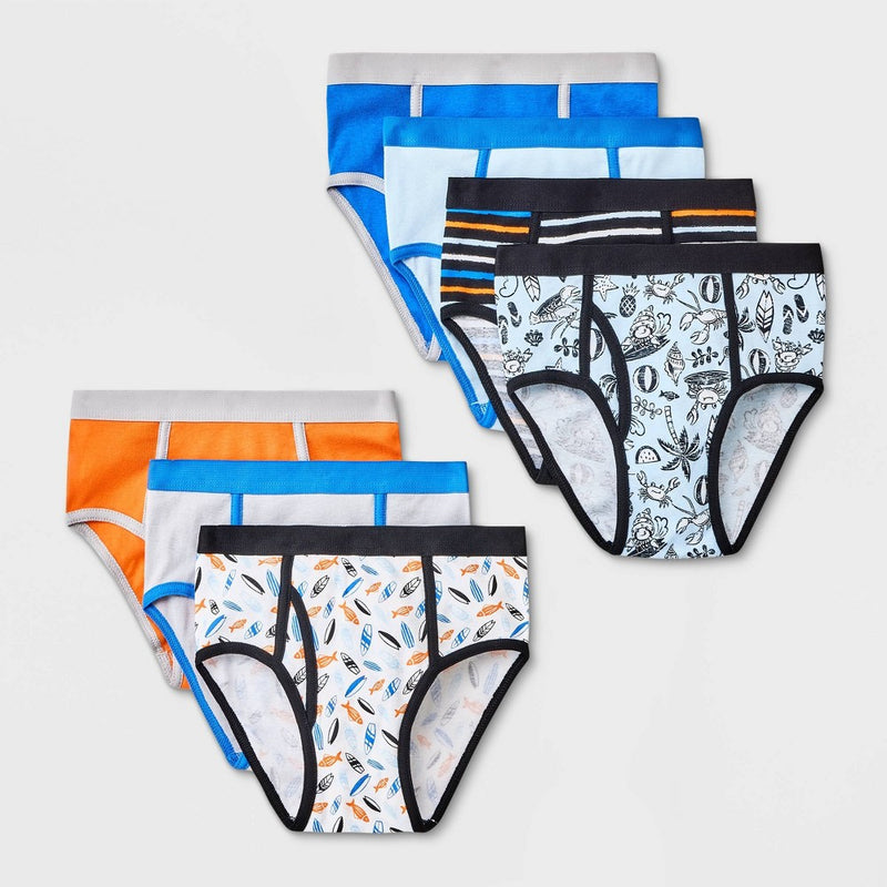 Boys' 7pk 'Surf' Briefs - Cat & Jack Orange XS