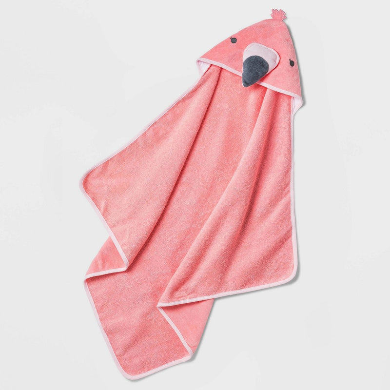 Baby Girls' Flamingo Hooded Bath Towel - Cloud Island Coral