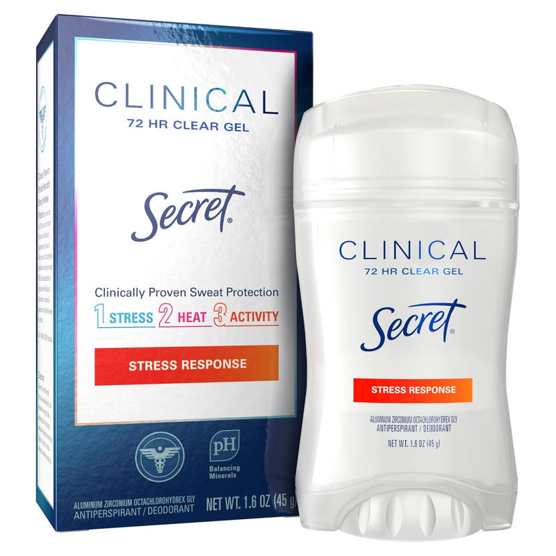 Secret Clinical Strength Antiperspirant & Deodorant Clear Gel - Stress Response - 1.6oz