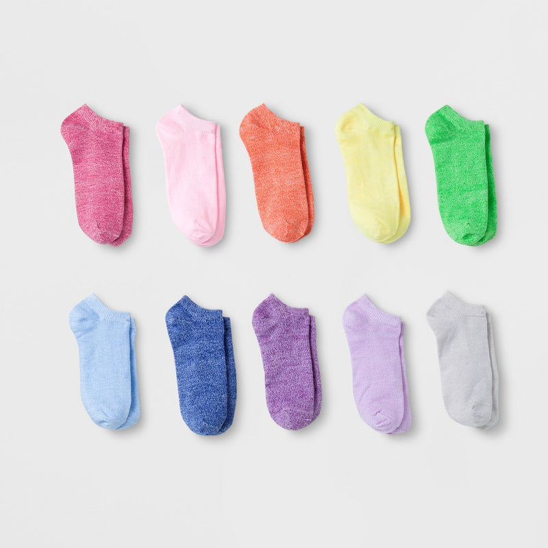 Girls' 10pk Lightweight No-Show Low Cut Socks - Cat & Jack S