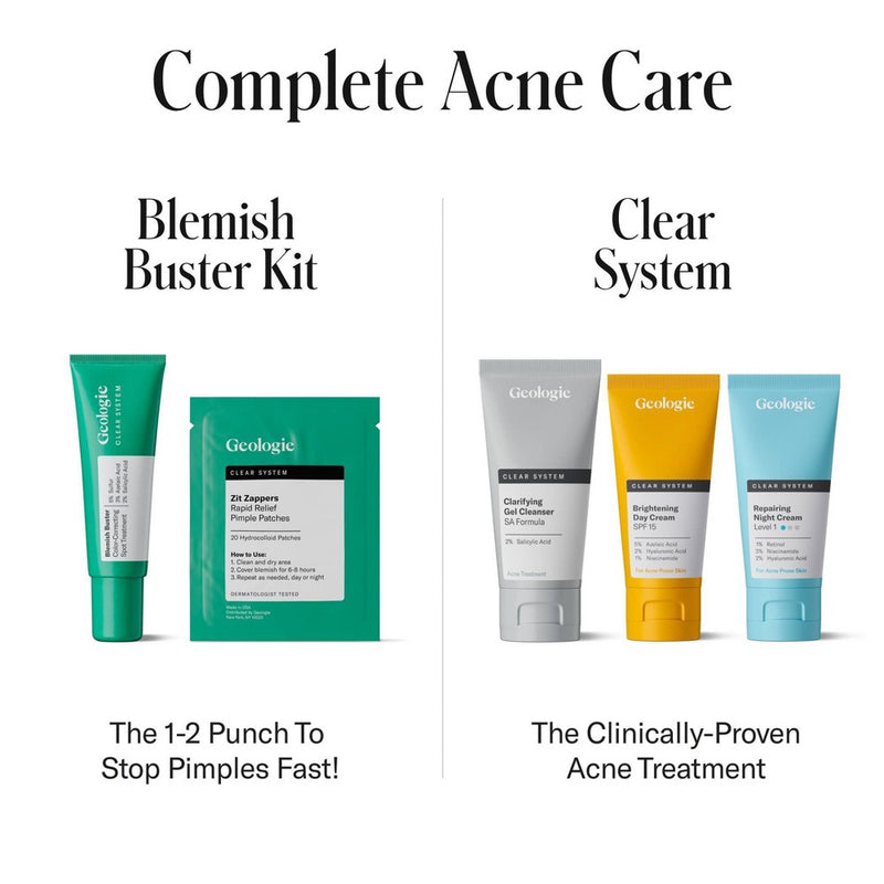 Geologie Clear System Month 2 / Level 2 Acne Treatment & Skincare Set - 3pc