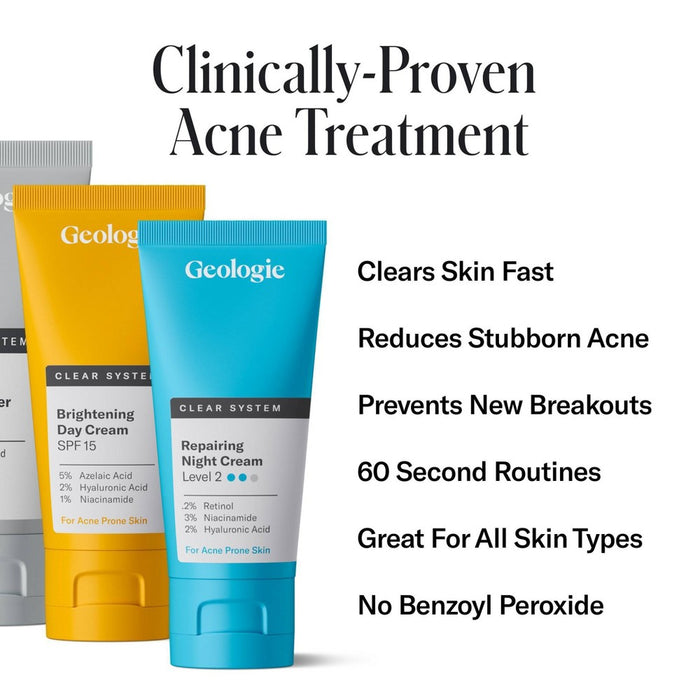 Geologie Clear System Month 2 / Level 2 Acne Treatment & Skincare Set - 3pc