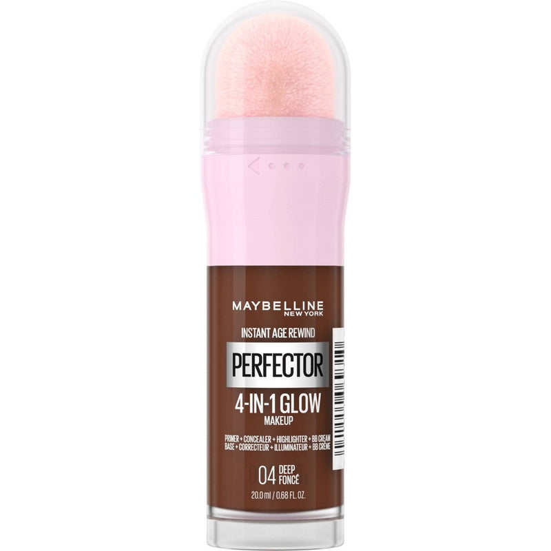 MaybellineInstant Age Rewind Instant Perfector 4-in-1 Glow Foundation Makeup - 04 Deep - 0.68 fl oz: Primer, Highlighter, BB Cream, Cruelty-Free