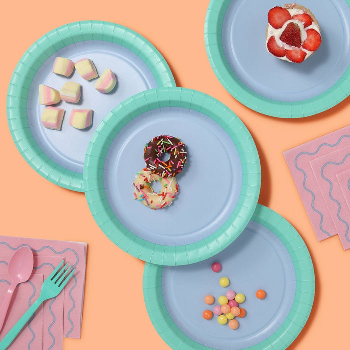 8ct Blue and Green Dinner Plates