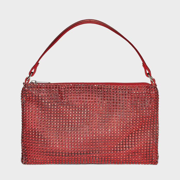 Girls' Rhinestone Mesh Shoulder Bag - art class Red