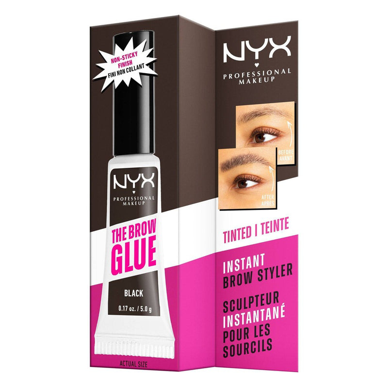 NYX Professional Makeup Brow Glue Eyebrow Gel - Black - 0.17 fl oz