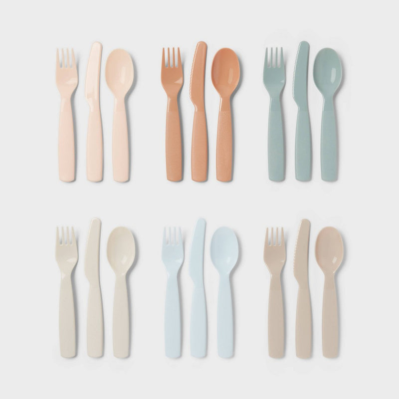 Kids' 18pc Plastic Flatware set - Pillowfort